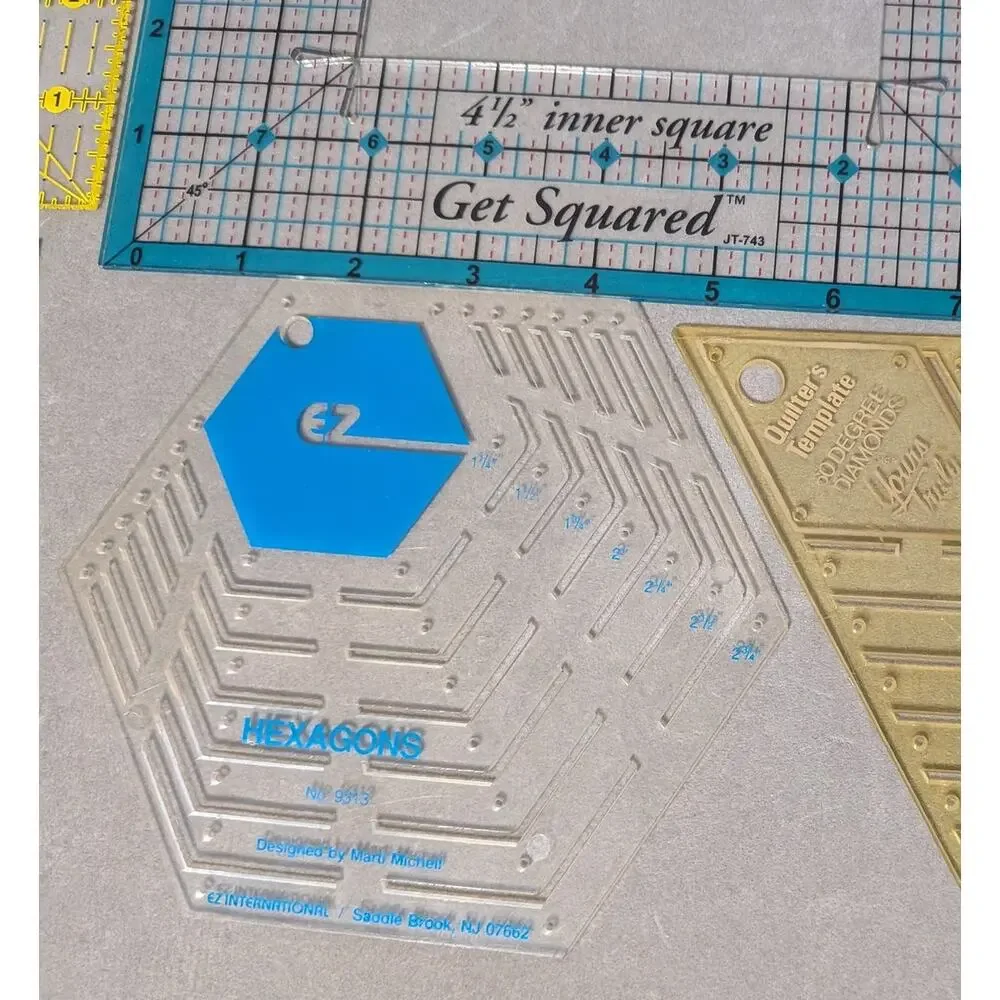 Quilting Rulers Templates Lot of 9 Creative Grids Omnigrid Easy Center Hexagon